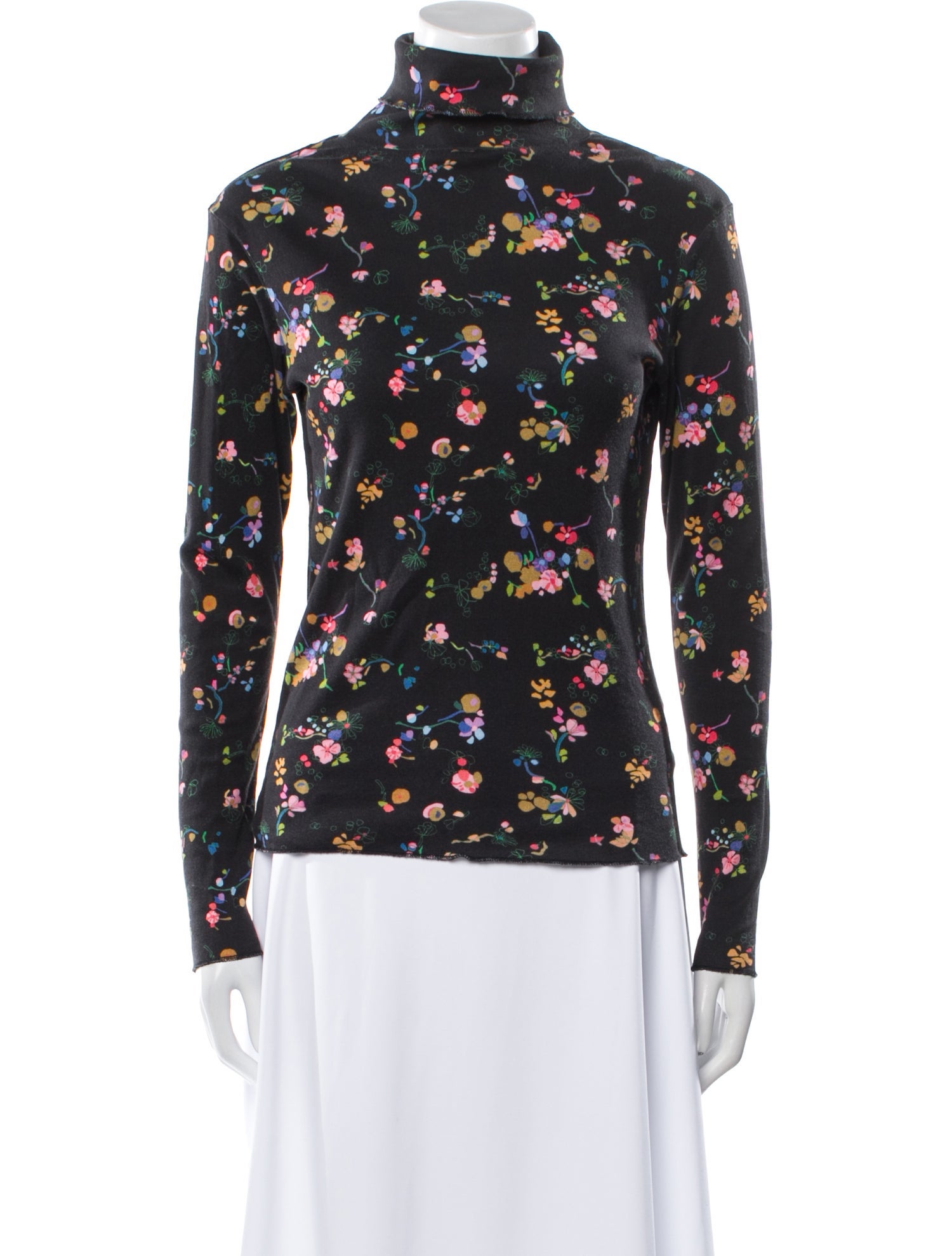 Soeur Floral Print Turtleneck Blouse
