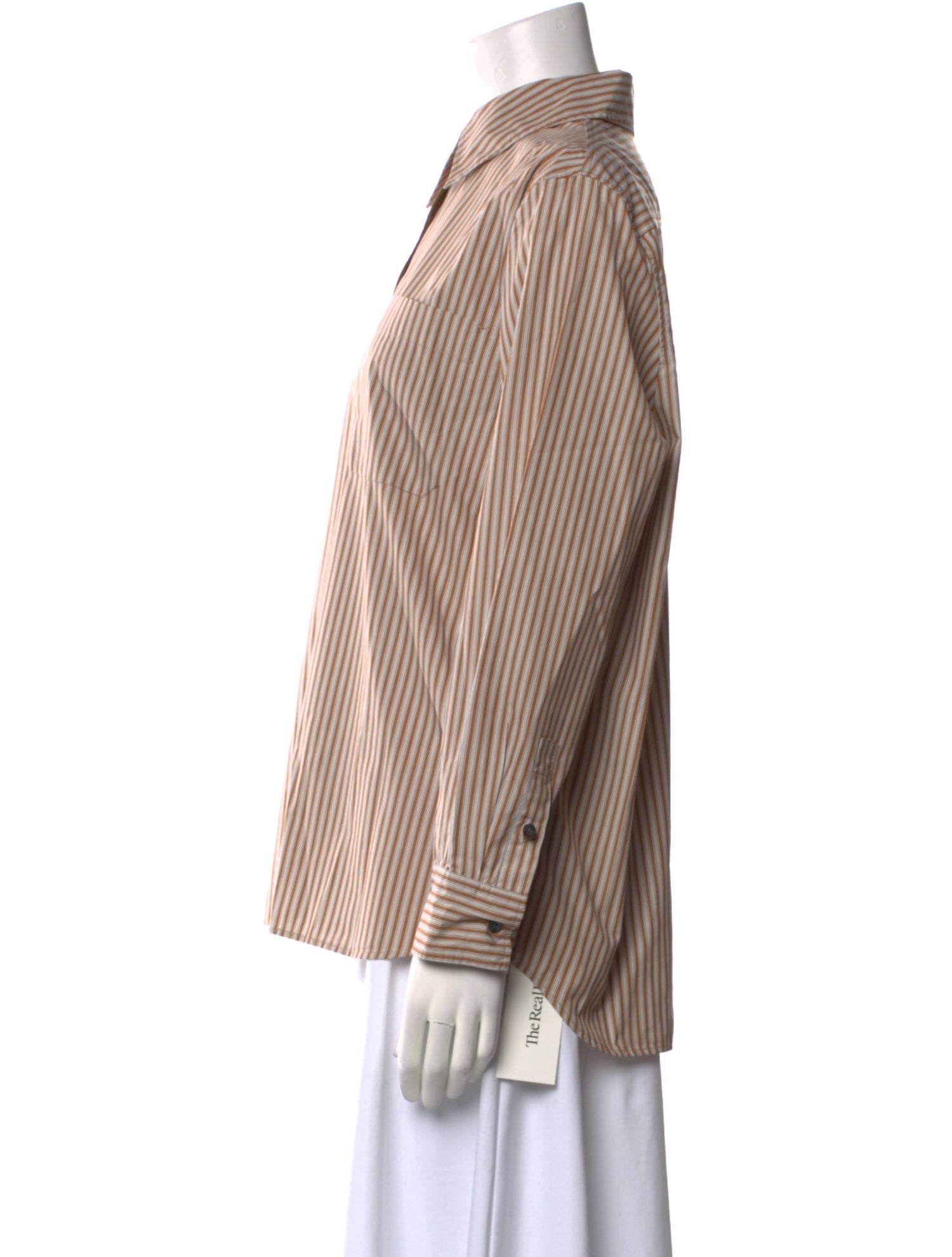 Soeur Striped Long Sleeve Button-Up Top