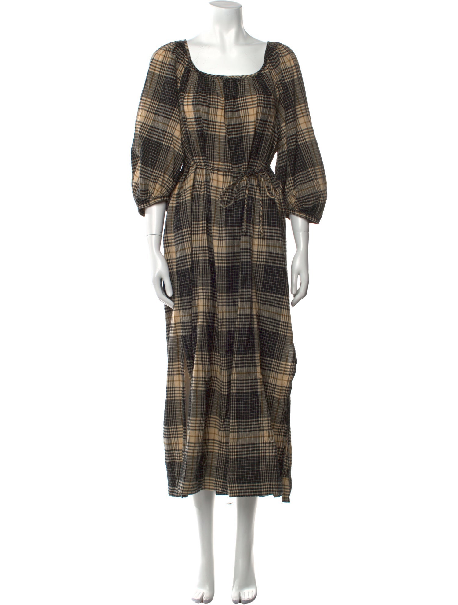 Soeur Plaid Print Long Dress