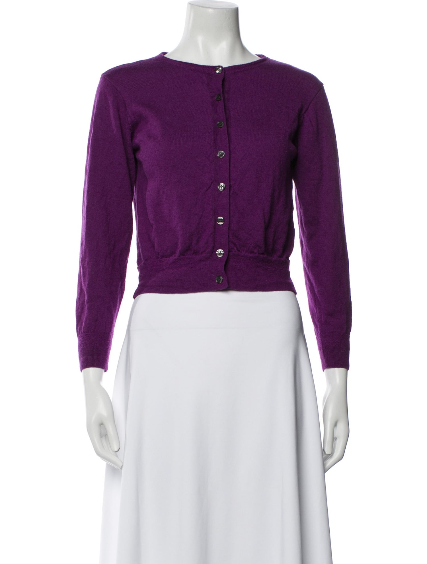 Soeur Crew Neck Three-Quarter Sleeve Crop Top