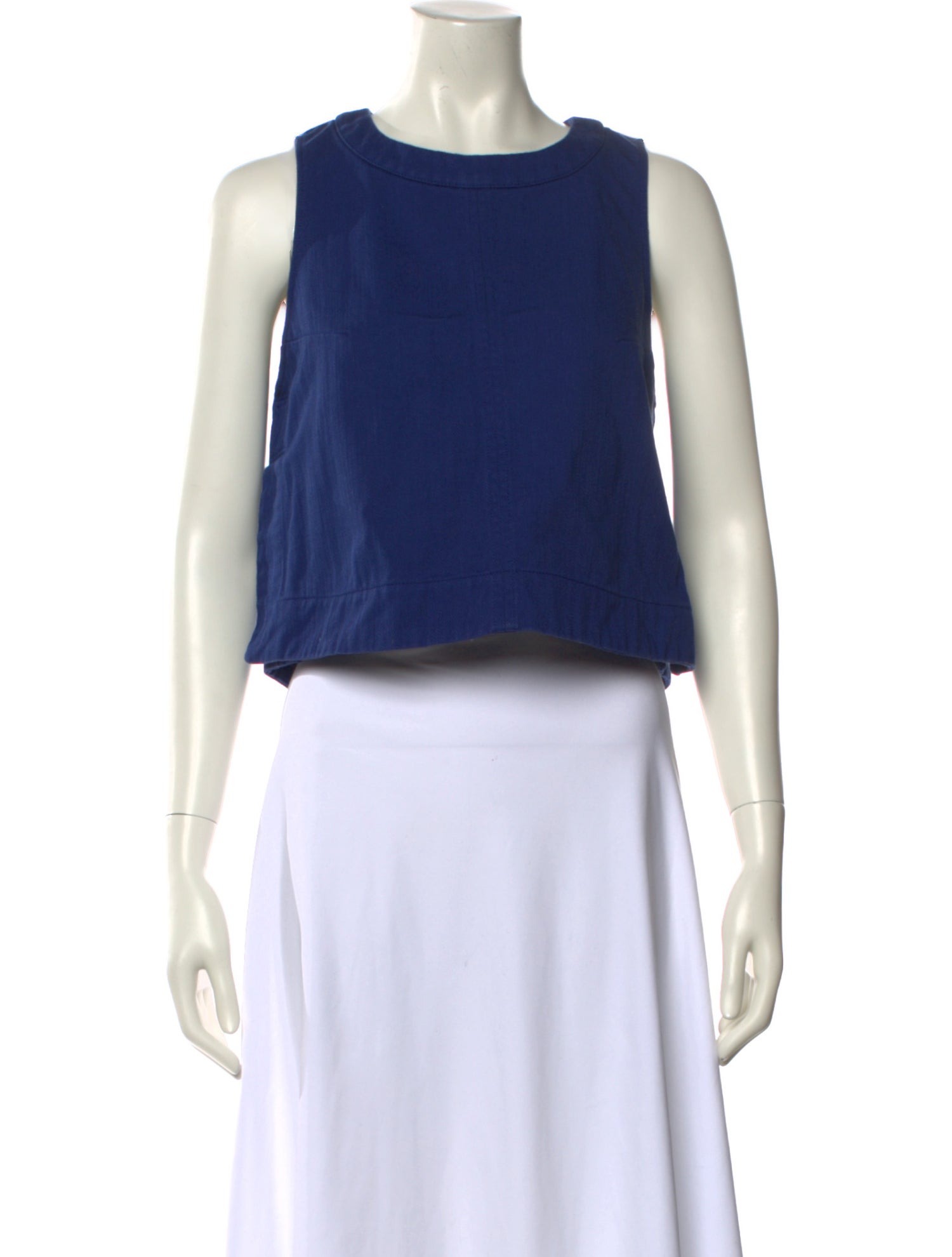 Soeur Bateau Neckline Sleeveless Crop Top