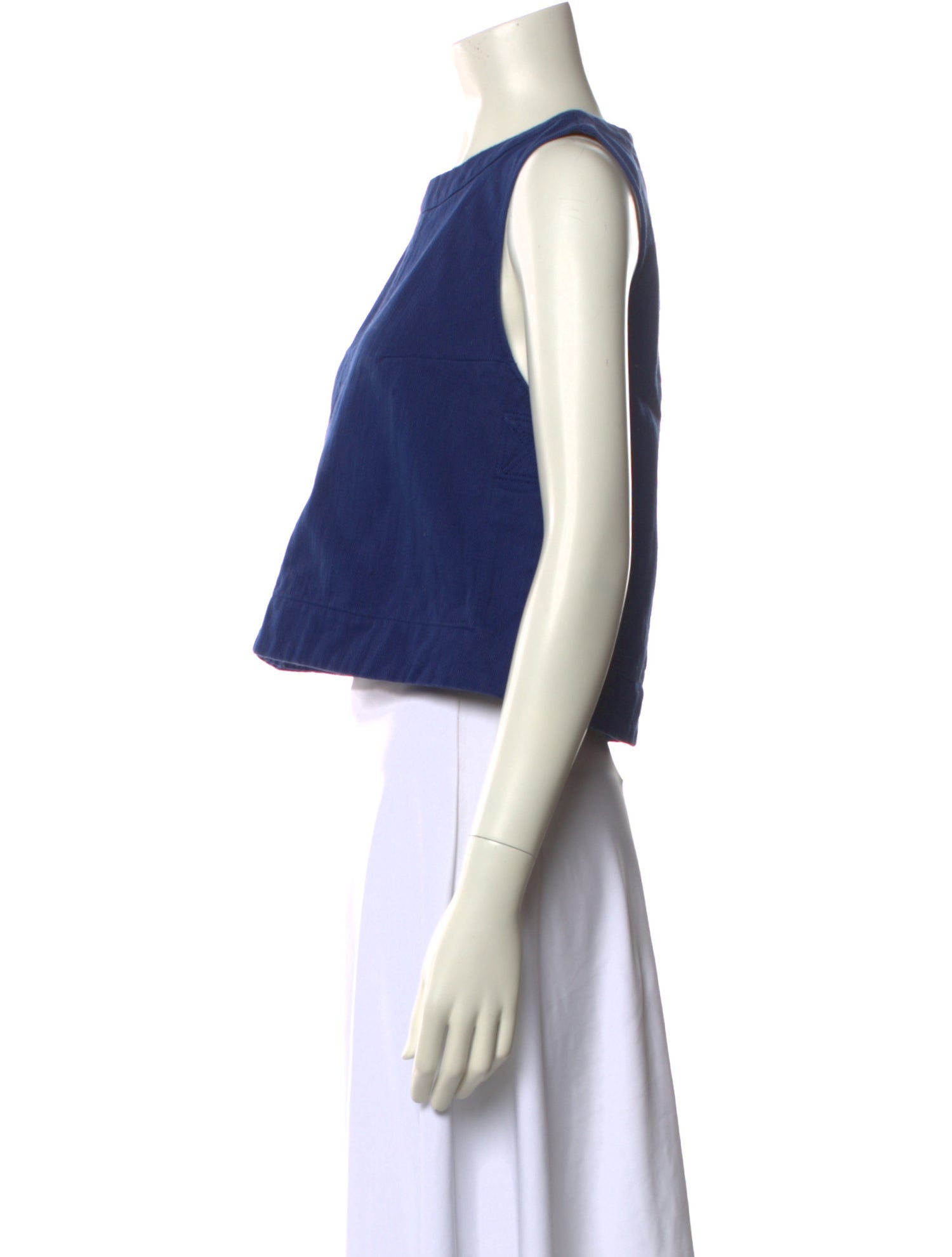 Soeur Bateau Neckline Sleeveless Crop Top