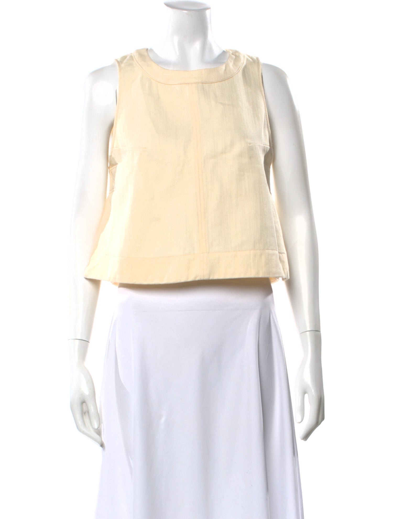 Soeur Bateau Neckline Sleeveless Crop Top