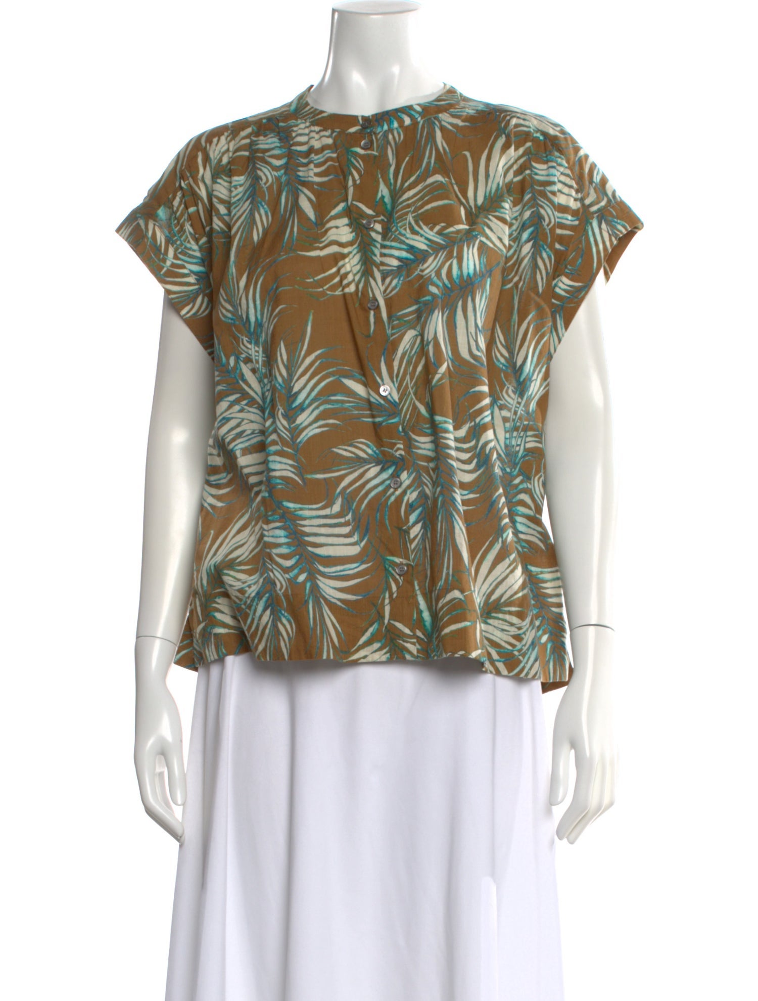 Soeur Floral Print Short Sleeve Blouse