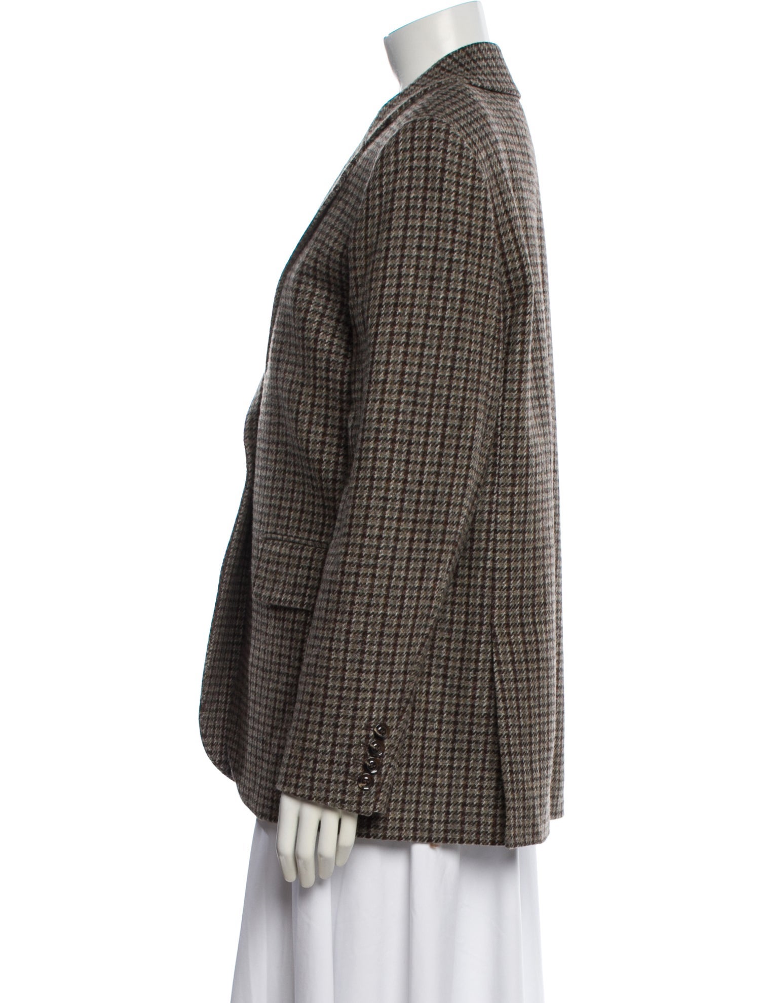 Soeur Virgin Wool Plaid Print Blazer