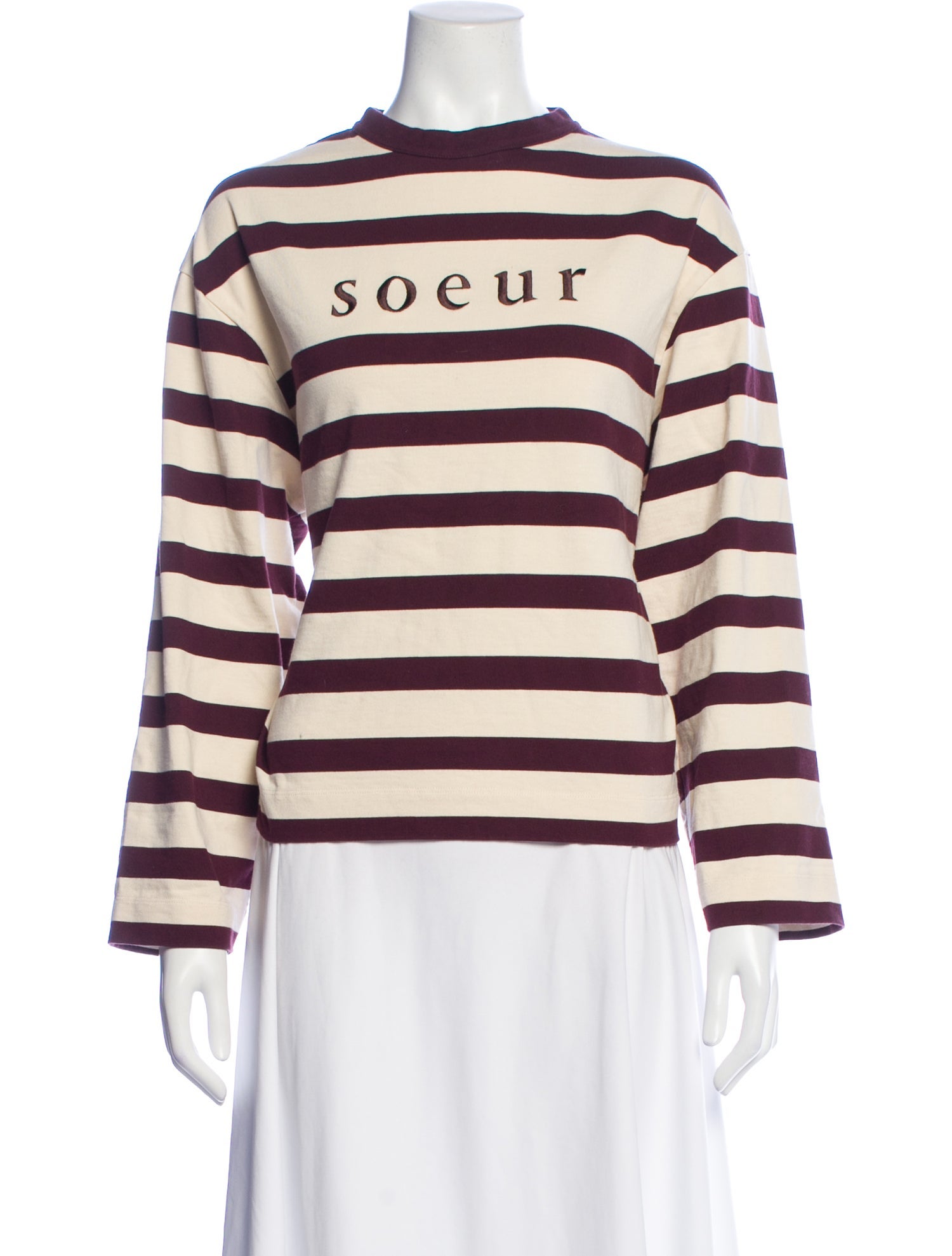 Soeur Striped Crew Neck Top