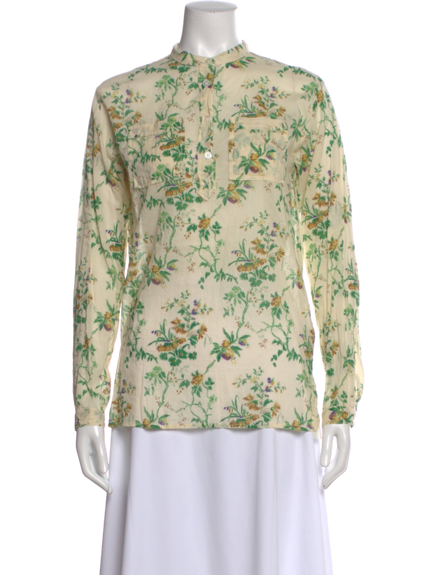 Soeur Floral Print Long Sleeve Blouse