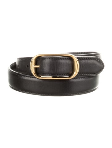 Pre-owned Nili Lotan Skinny Leather Belt In Black