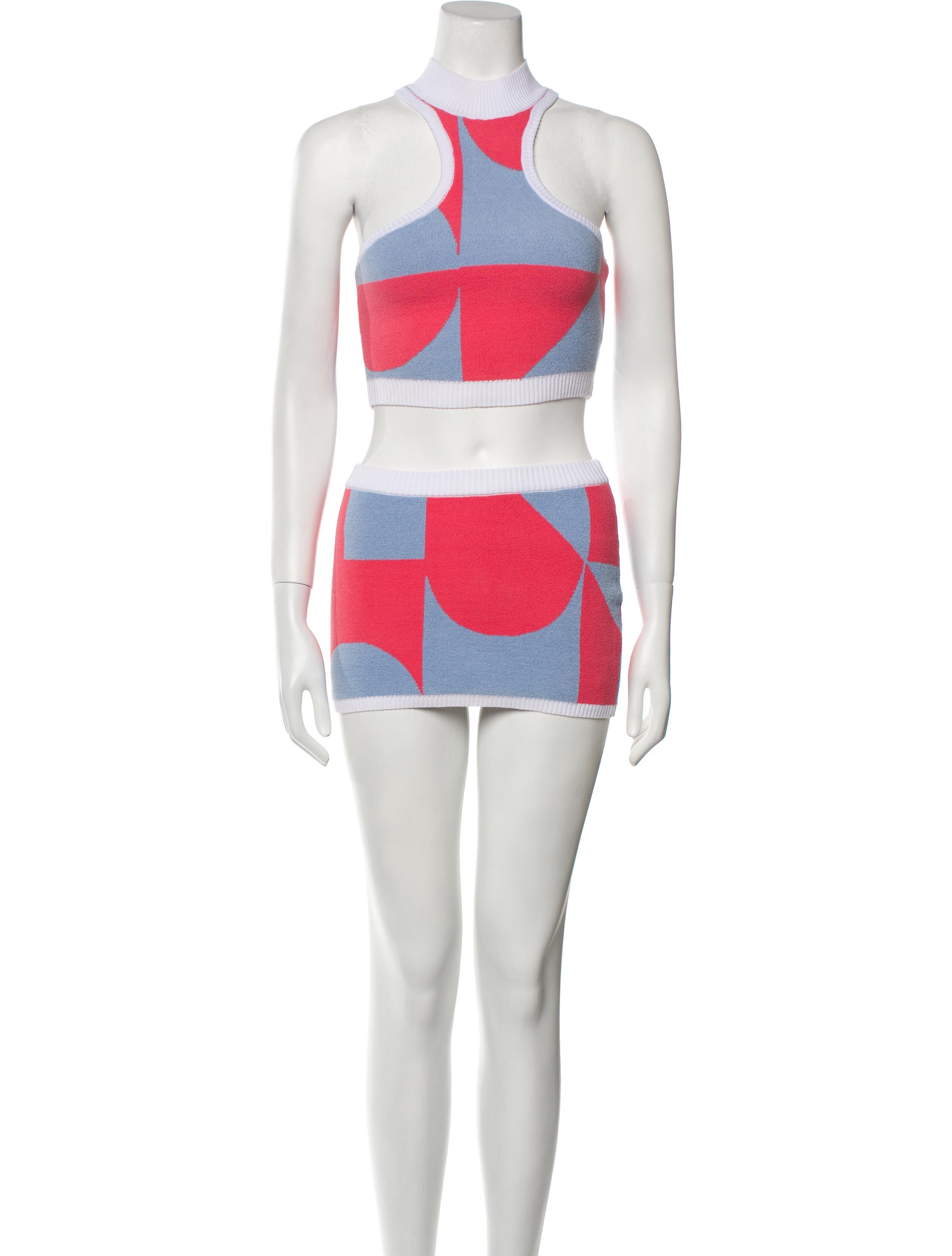 SER.O.YA Colorblock Pattern Skirt Set