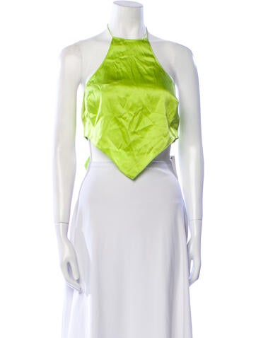 Ser.o.ya Tops Silk Halterneck Crop Top S