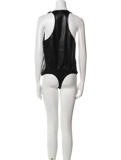 SER.O.YA Leather Scoop Neck Bodysuit