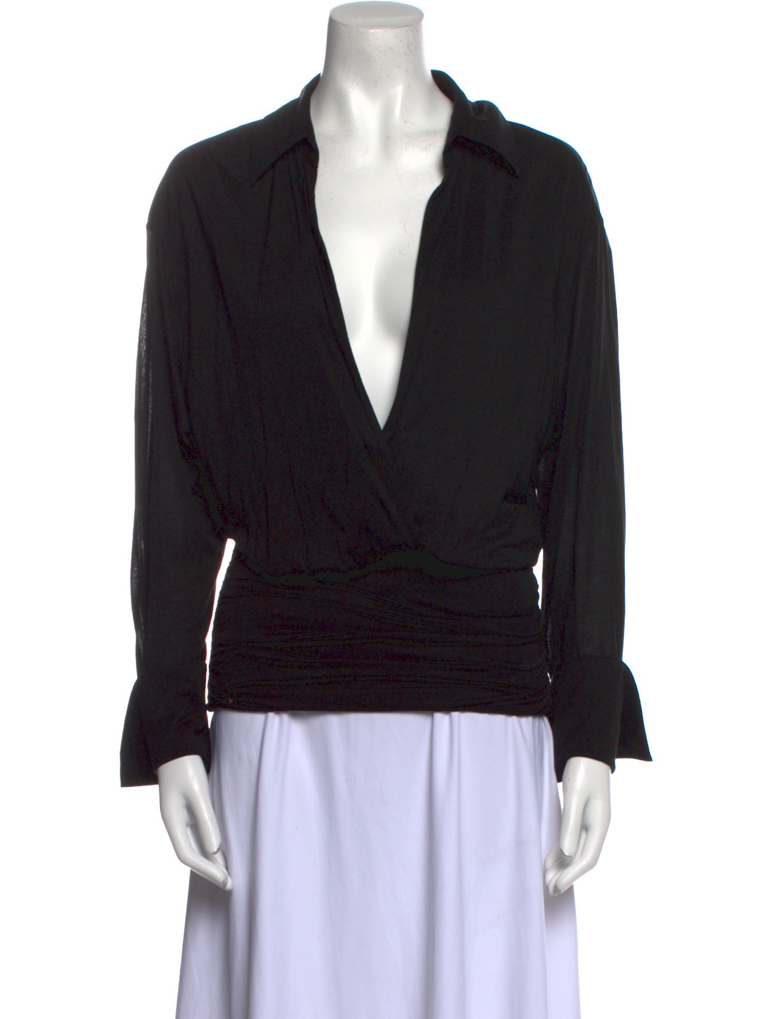 SER.O.YA Plunge Neckline Long Sleeve Sweatshirt