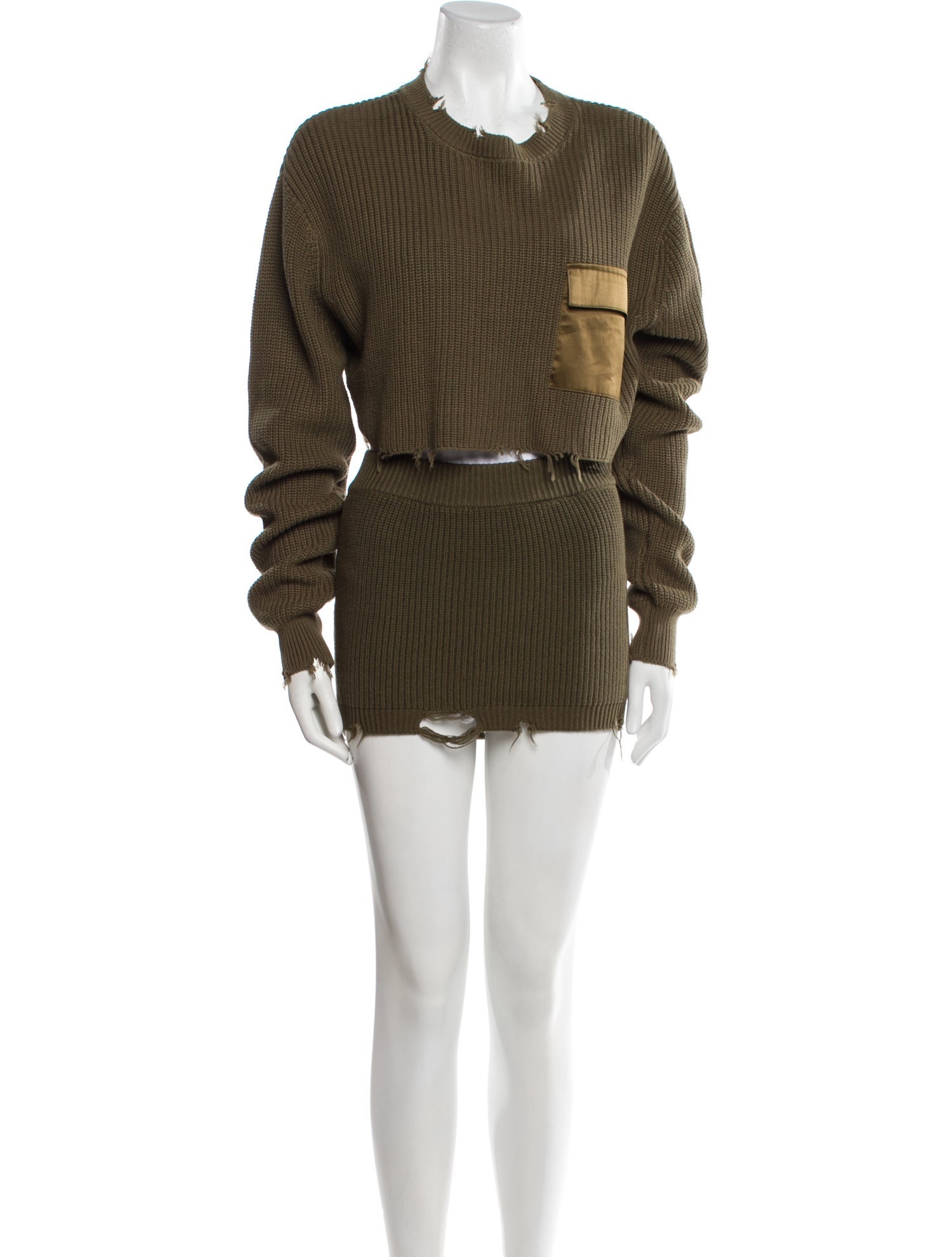 SER.O.YA Raw-Edge Trim Skirt Set