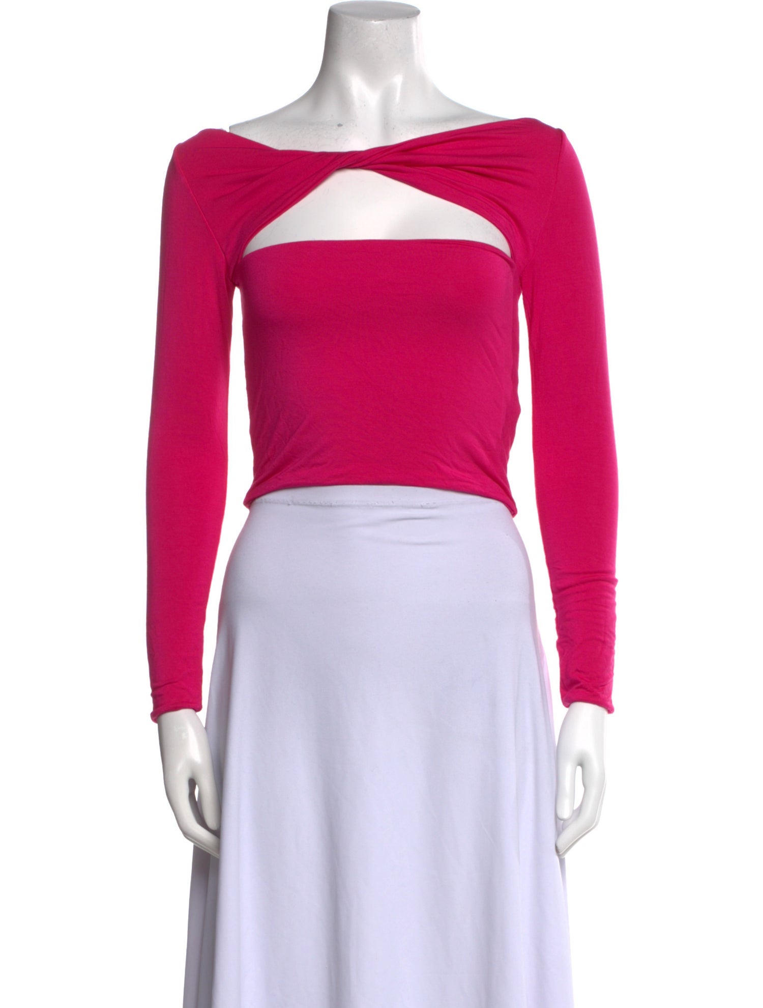 SER.O.YA Bateau Neckline Long Sleeve Crop Top