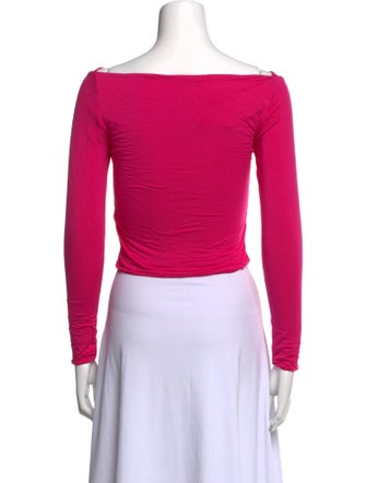 SER.O.YA Bateau Neckline Long Sleeve Crop Top