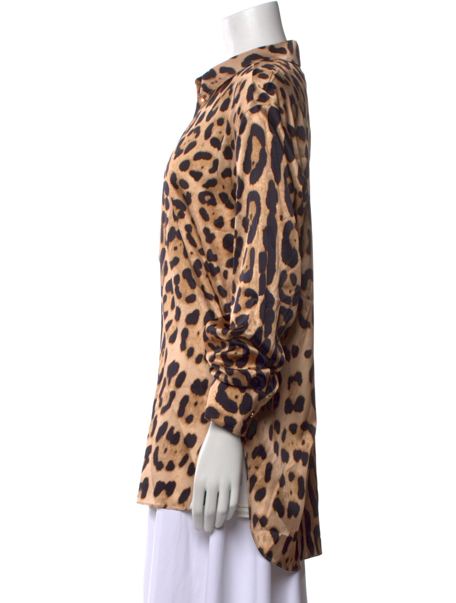 SER.O.YA Silk Animal Print Button-Up Top w/ Tags