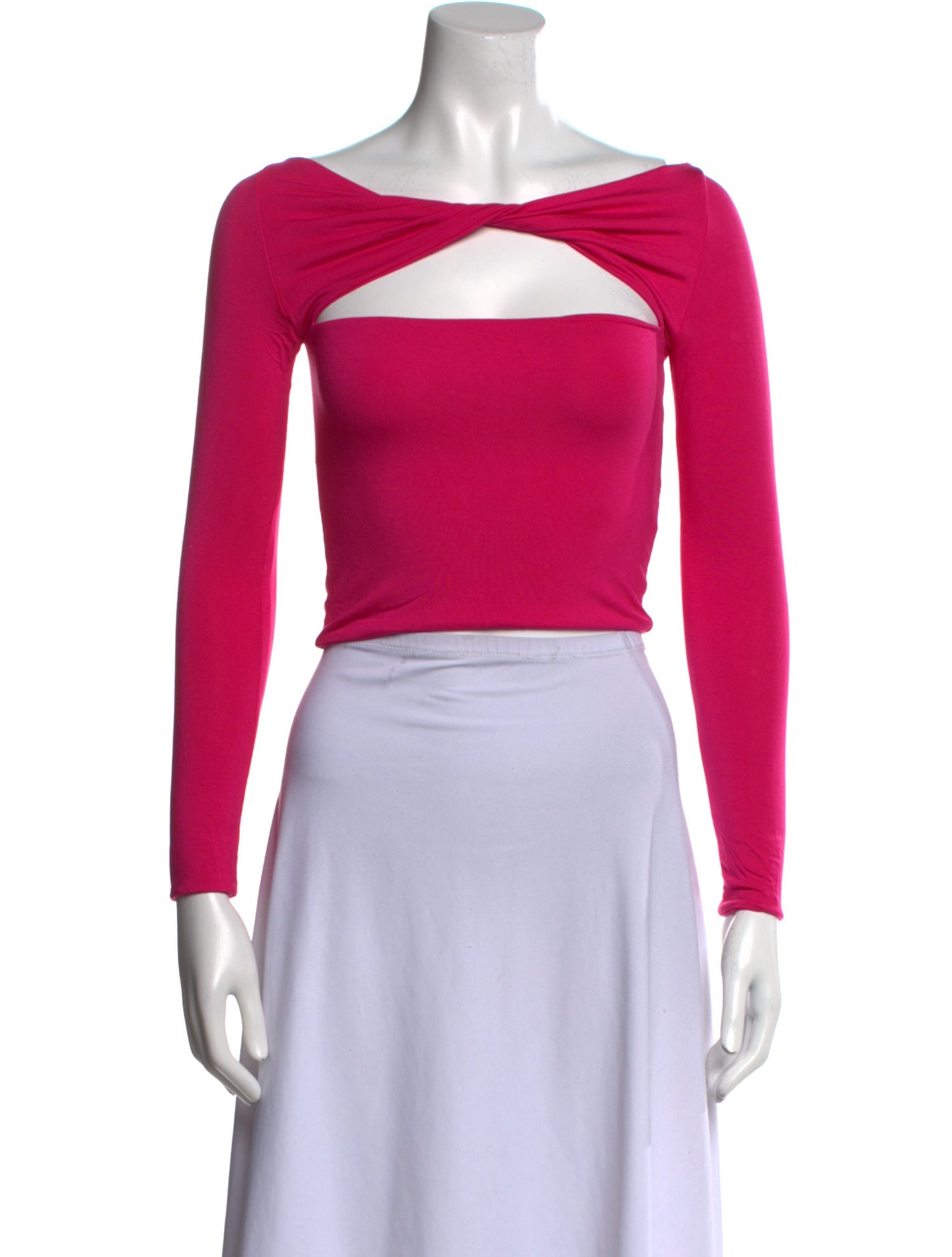 SER.O.YA Bateau Neckline Long Sleeve Crop Top