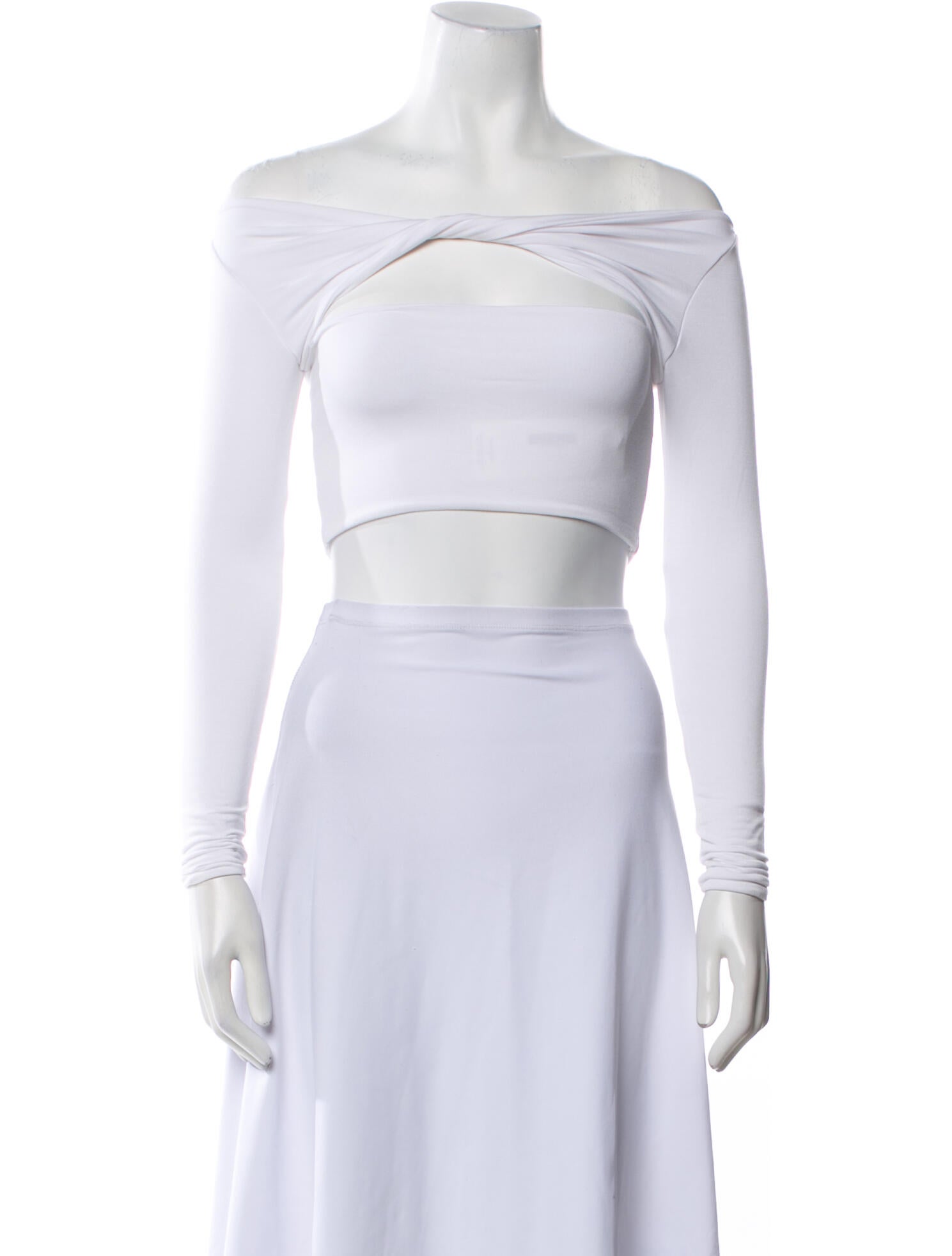 SER.O.YA Off-The-Shoulder Long Sleeve Crop Top