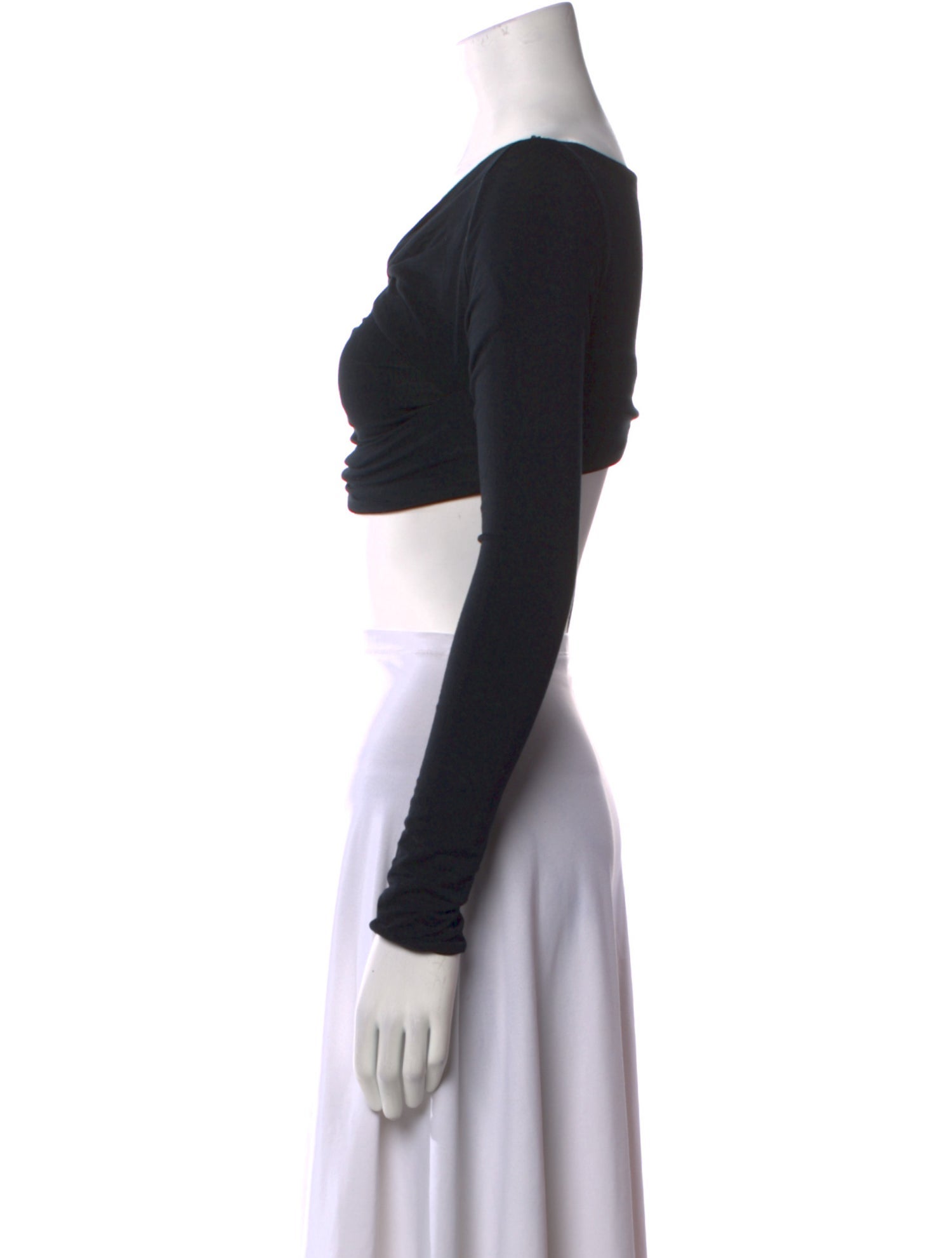 SER.O.YA Asymmetrical Long Sleeve Crop Top