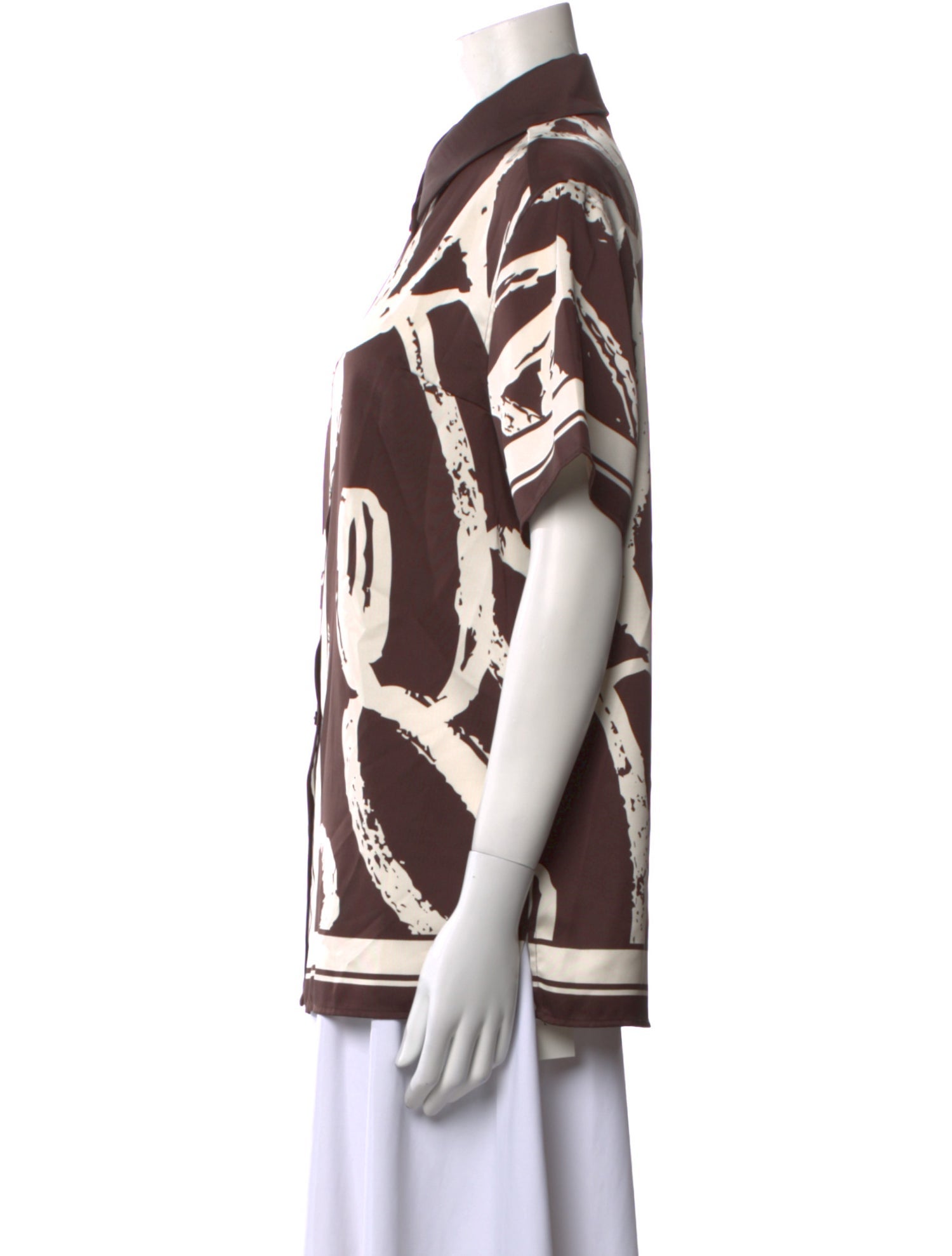 SER.O.YA Printed Short Sleeve Button-Up Top