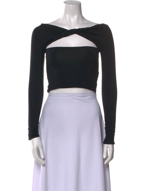 SER.O.YA Bateau Neckline Long Sleeve Crop Top