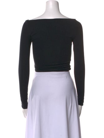 SER.O.YA Bateau Neckline Long Sleeve Crop Top