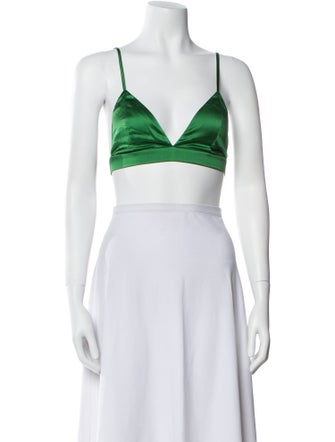 SER.O.YA Silk V-Neck Crop Top