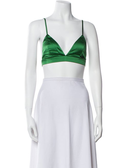 SER.O.YA Silk V-Neck Crop Top