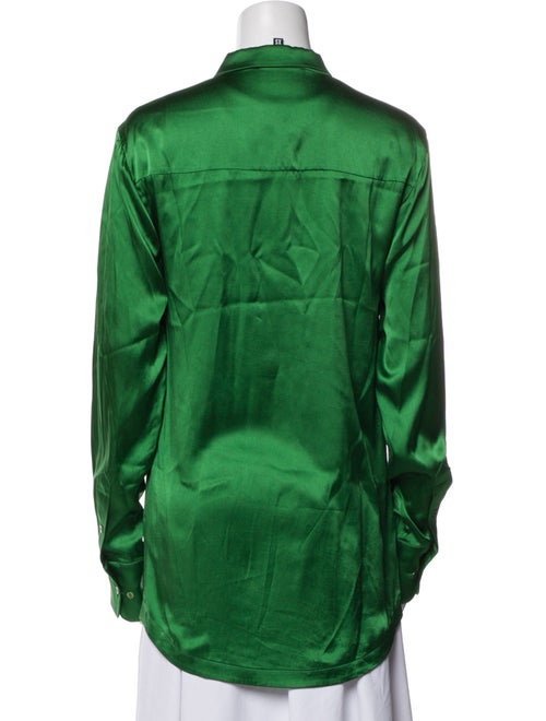 SER.O.YA Silk Long Sleeve Button-Up Top