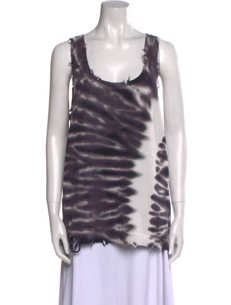 SER.O.YA Tie-Dye Print Scoop Neck Top