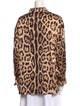 SER.O.YA Silk Animal Print Button-Up Top