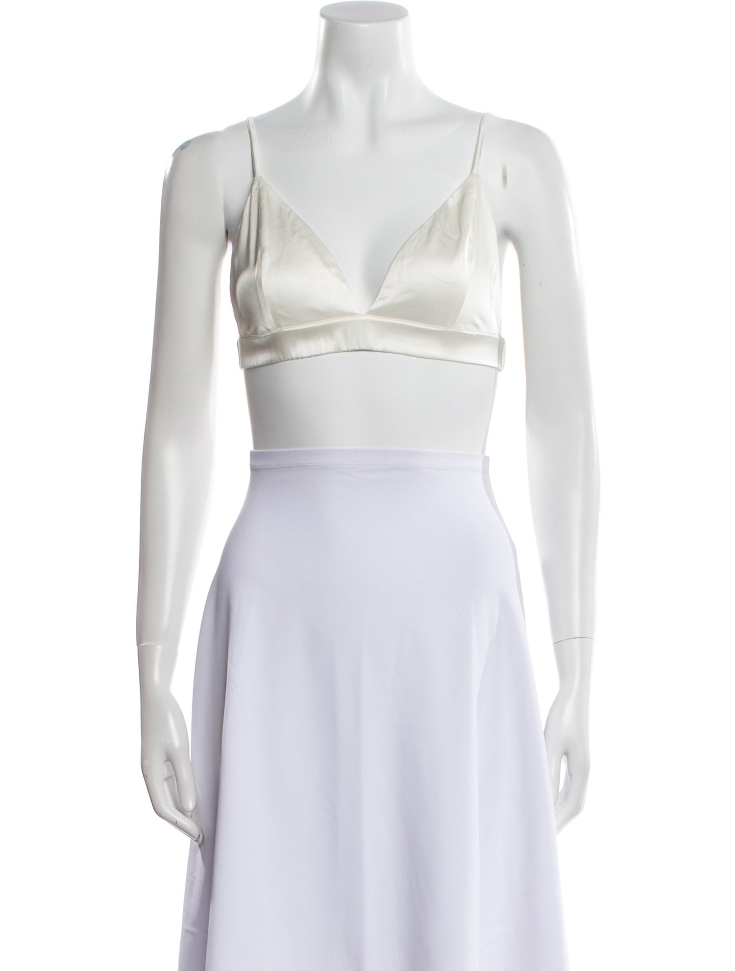 SER.O.YA Silk V-Neck Crop Top