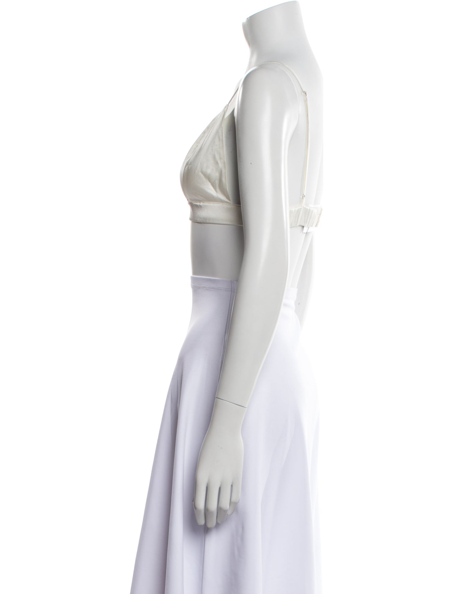 SER.O.YA Silk V-Neck Crop Top