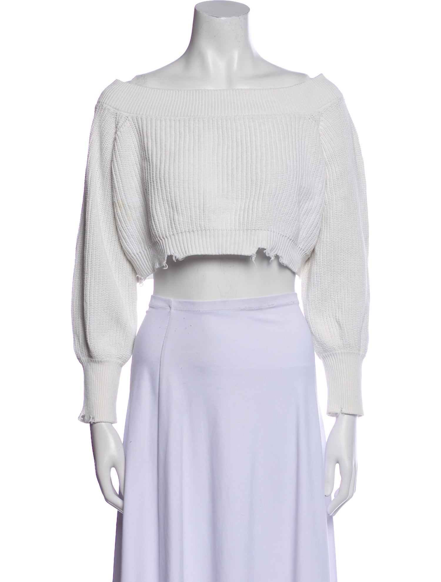 SER.O.YA Off-The-Shoulder Three-Quarter Sleeve Crop Top