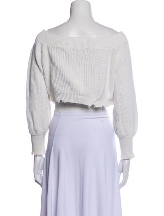 SER.O.YA Off-The-Shoulder Three-Quarter Sleeve Crop Top