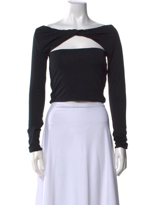 SER.O.YA Bateau Neckline Long Sleeve Crop Top