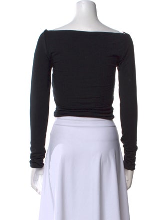 SER.O.YA Bateau Neckline Long Sleeve Crop Top