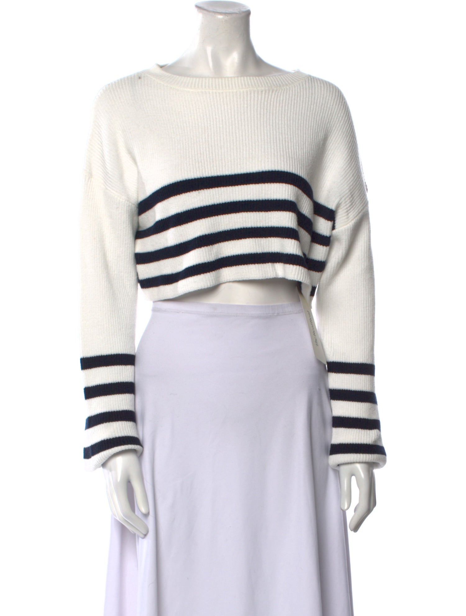 SER.O.YA Striped Bateau Neckline Sweater