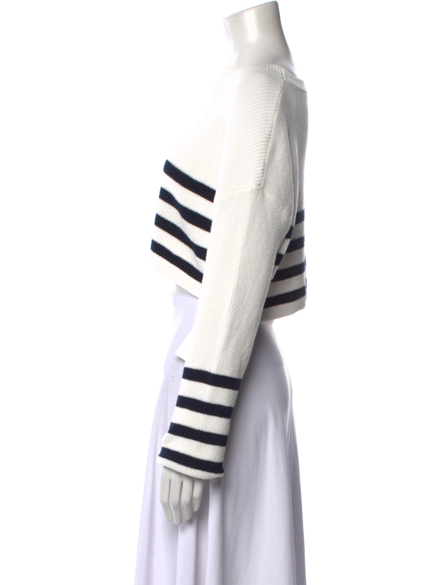 SER.O.YA Striped Bateau Neckline Sweater