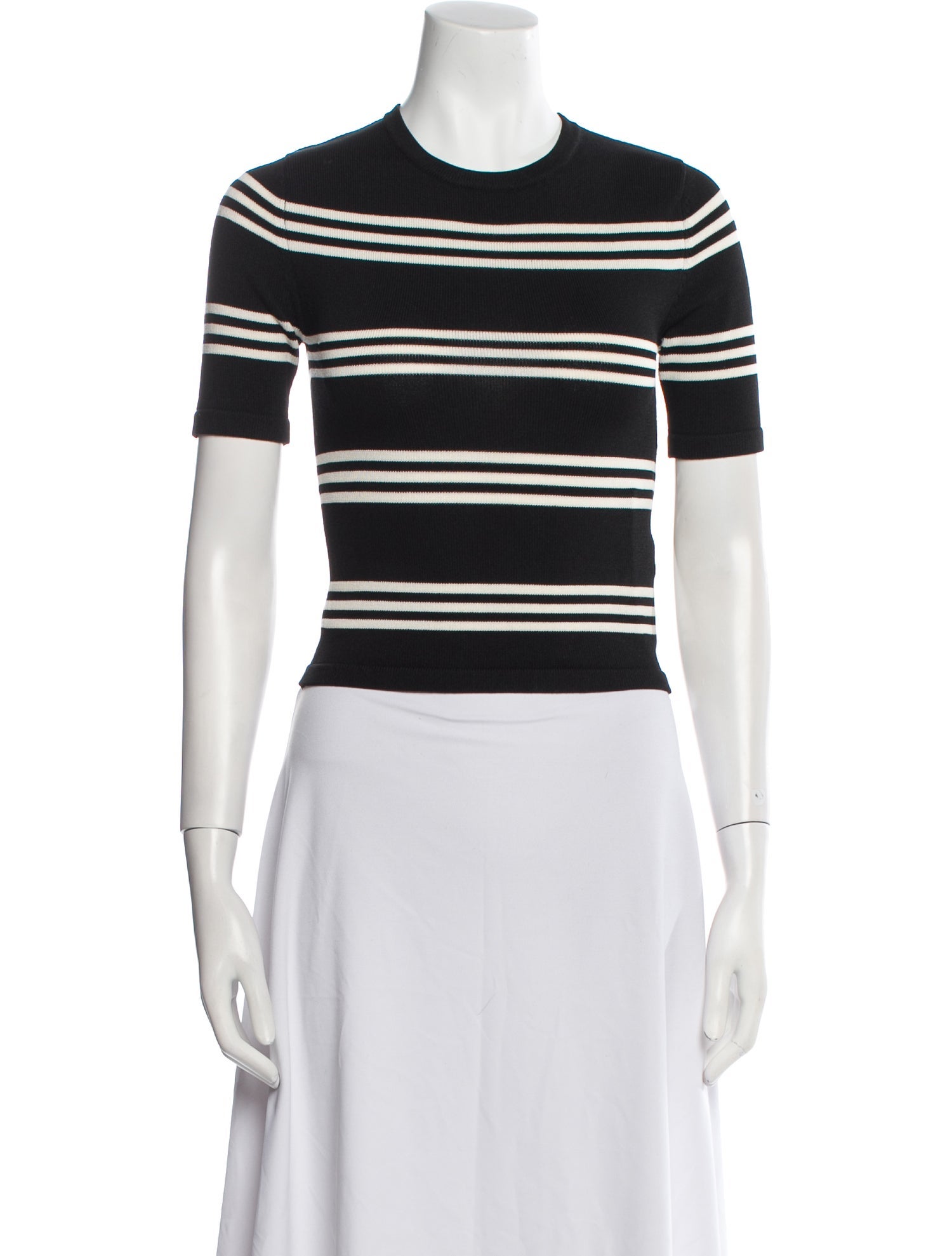 SER.O.YA Striped Crew Neck Crop Top