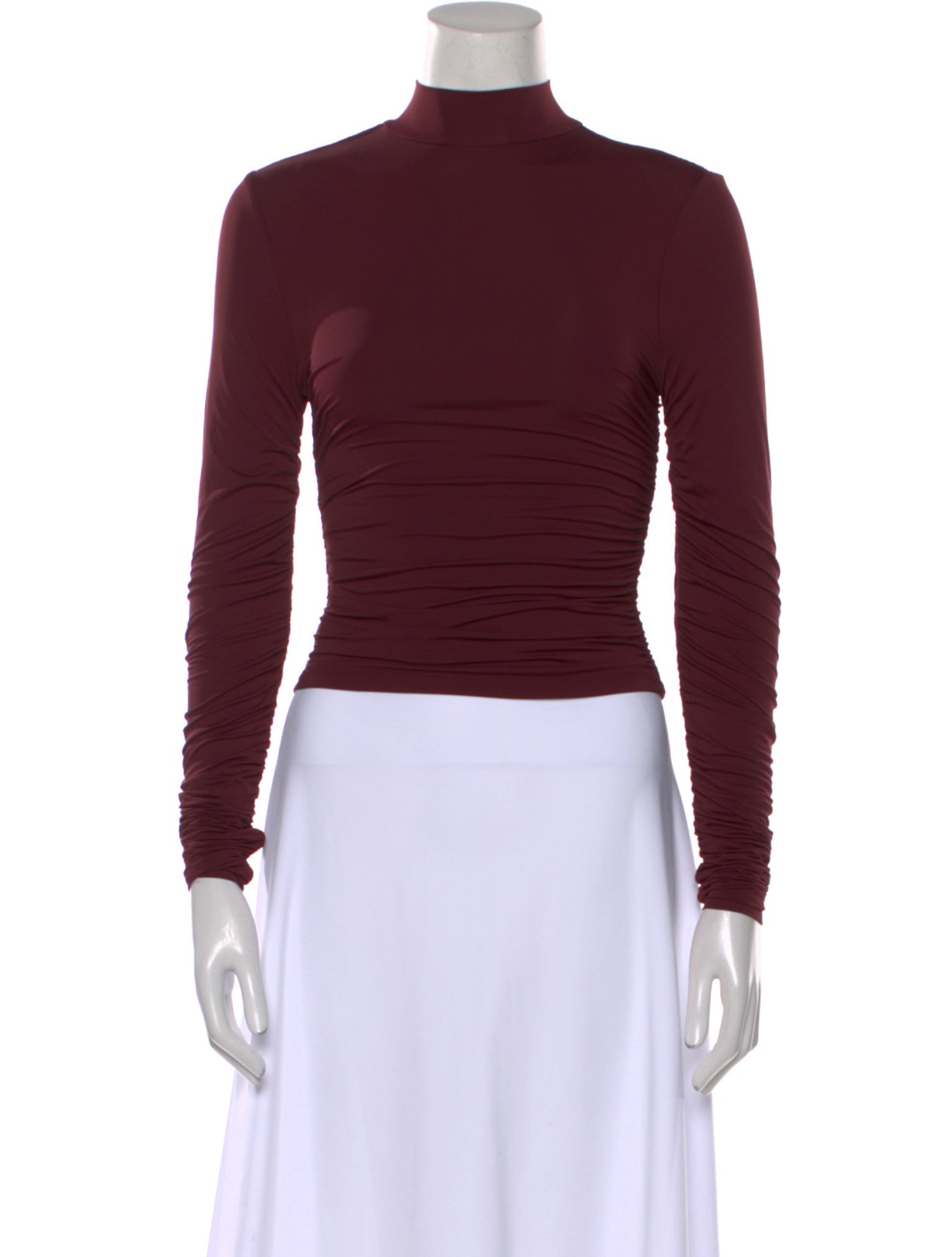 SER.O.YA Mock Neck Long Sleeve Crop Top