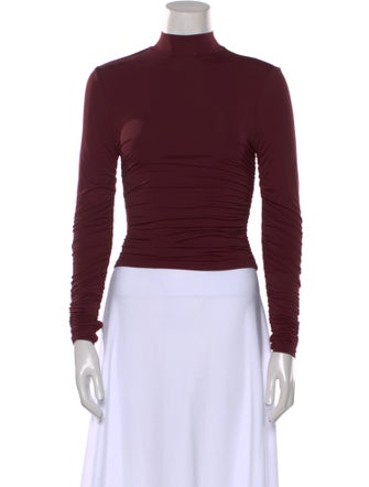 SER.O.YA Mock Neck Long Sleeve Crop Top