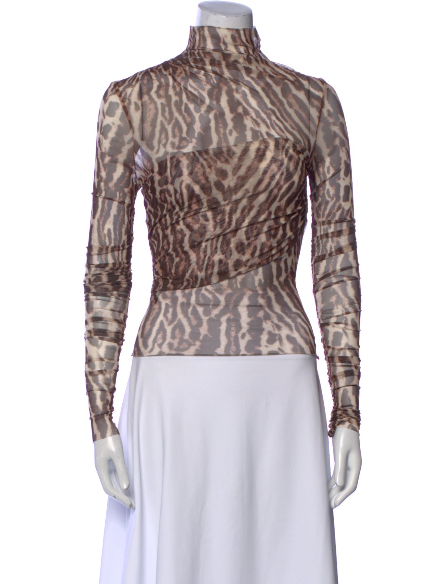 SER.O.YA Animal Print Turtleneck Top