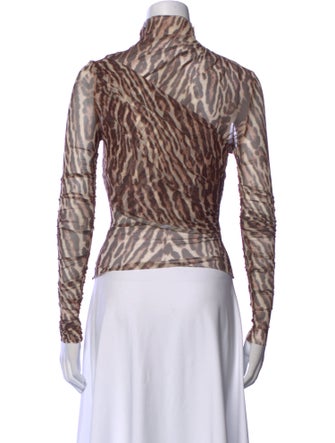 SER.O.YA Animal Print Turtleneck Top
