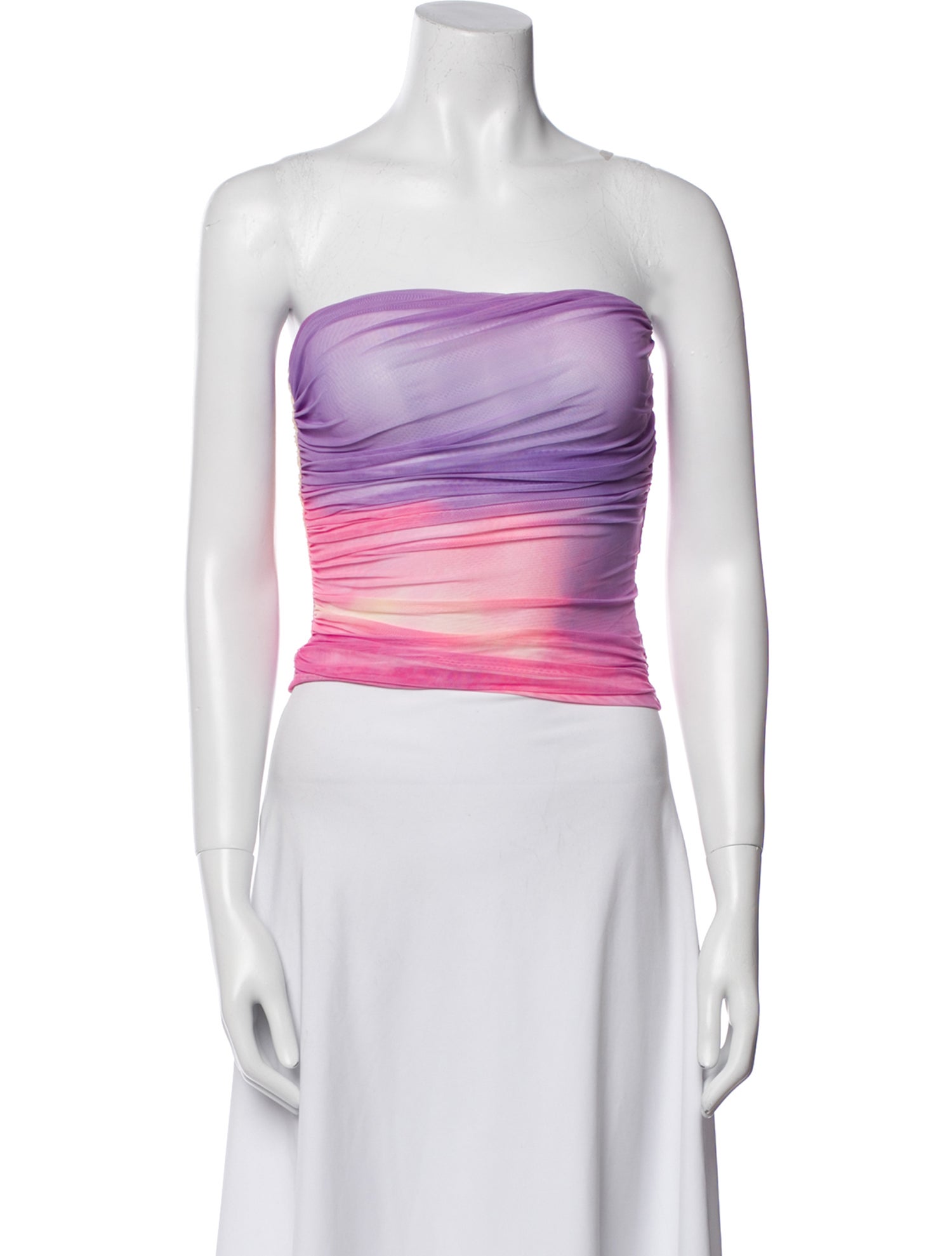 SER.O.YA Colorblock Pattern Strapless Crop Top