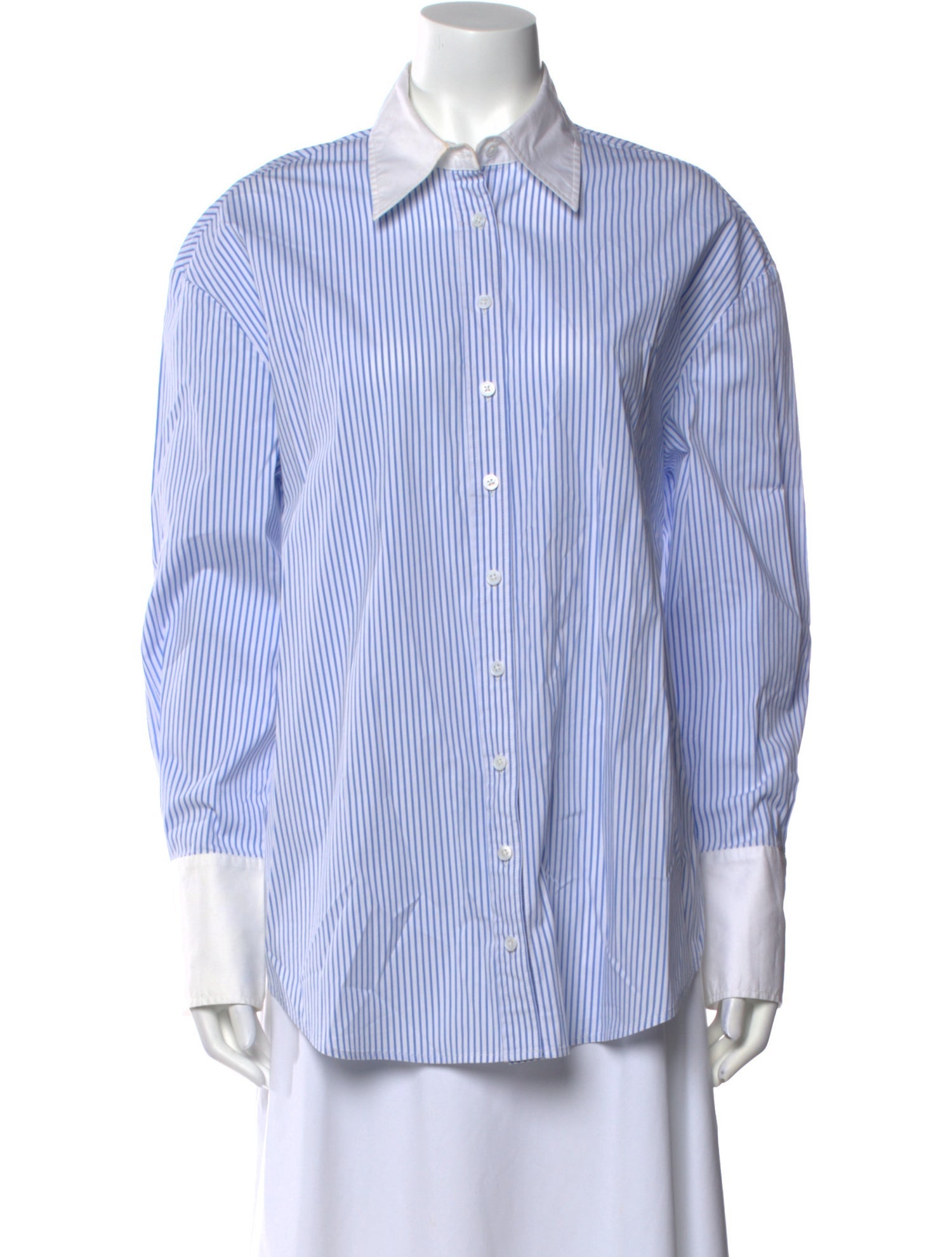 SER.O.YA Striped Long Sleeve Button-Up Top