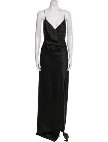 Pre-owned Ser.o.ya Silk Long Dress In Black