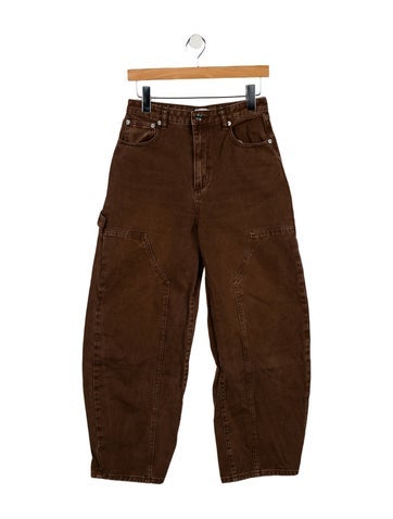 Pre-owned Ser.o.ya High-rise Wide Leg Jeans In Brown