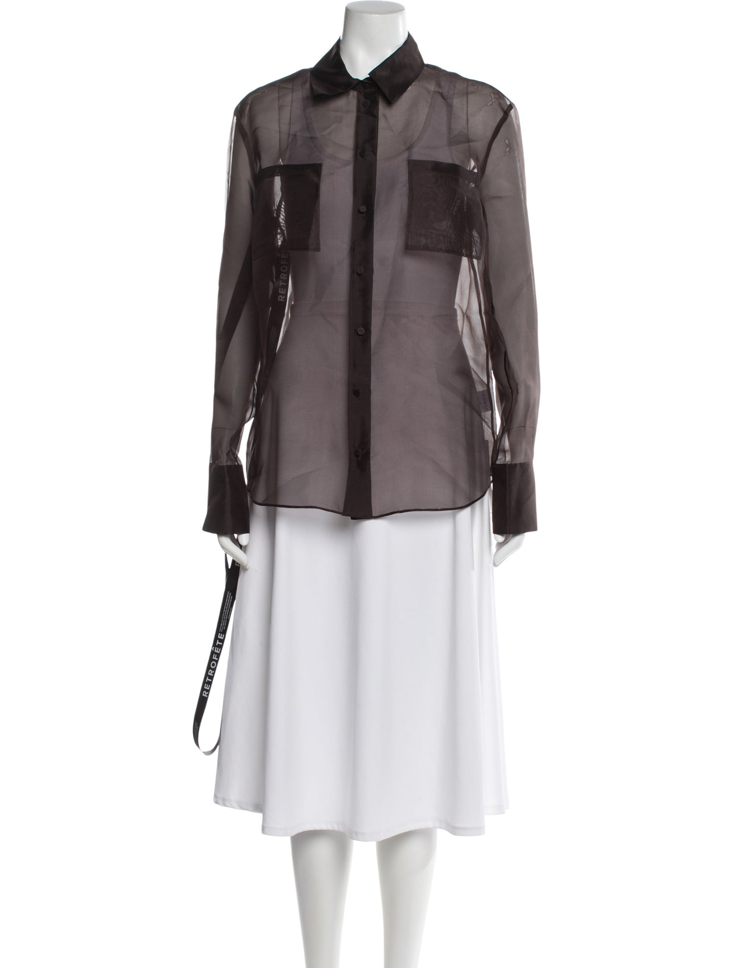 SER.O.YA Silk Long Sleeve Button-Up Top w/ Tags