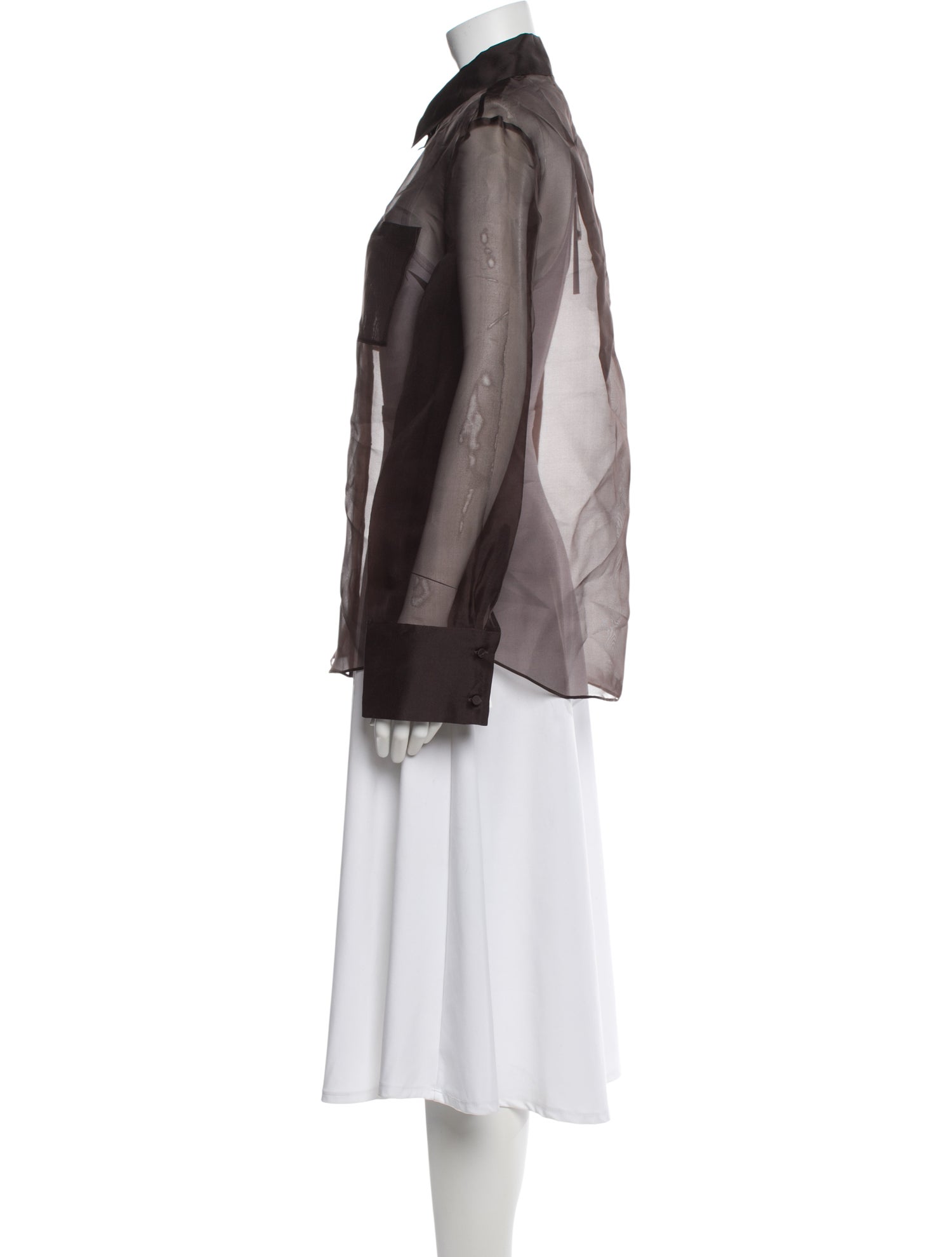 SER.O.YA Silk Long Sleeve Button-Up Top w/ Tags